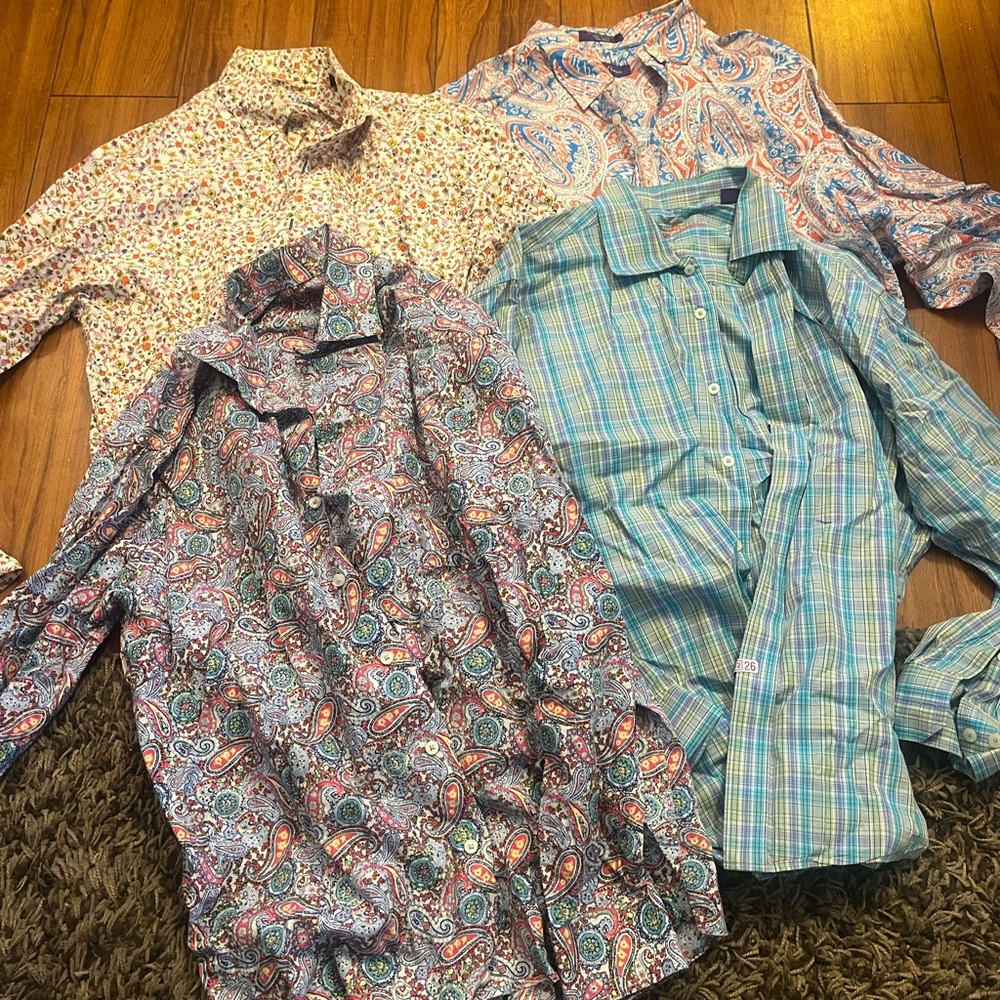 Four Men's Multicolor Patterned Shirts